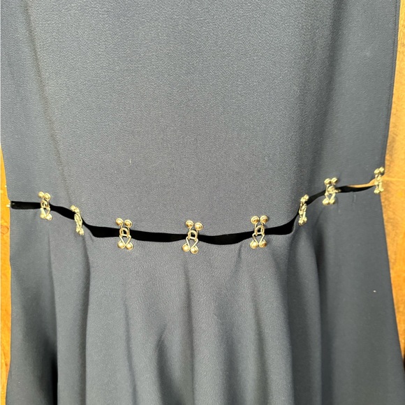 Jonathan Simkhai Navy Hook and Eye Ruffled Midi Dress - Size 2 - Picture 5 of 14